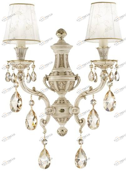 Possoni Illuminazione Антикварная белая аппликация с золотом и кристаллами Swarovski® Windsor 888/a2-pz-gs