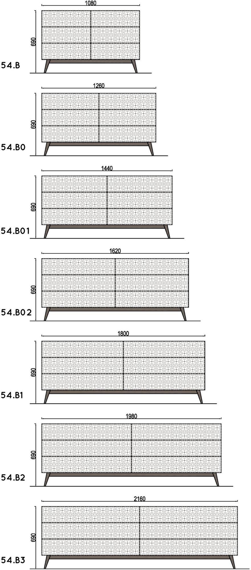Barba design Деревянный лакированный комод Tiles 36.a1 - Вид №4