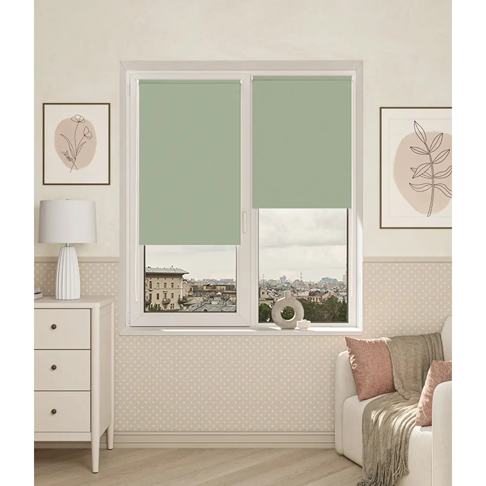 Штора рулонная блэкаут Сантос 140x175 см олива DOMLEGRAND STLM-2033596 - Вид №3