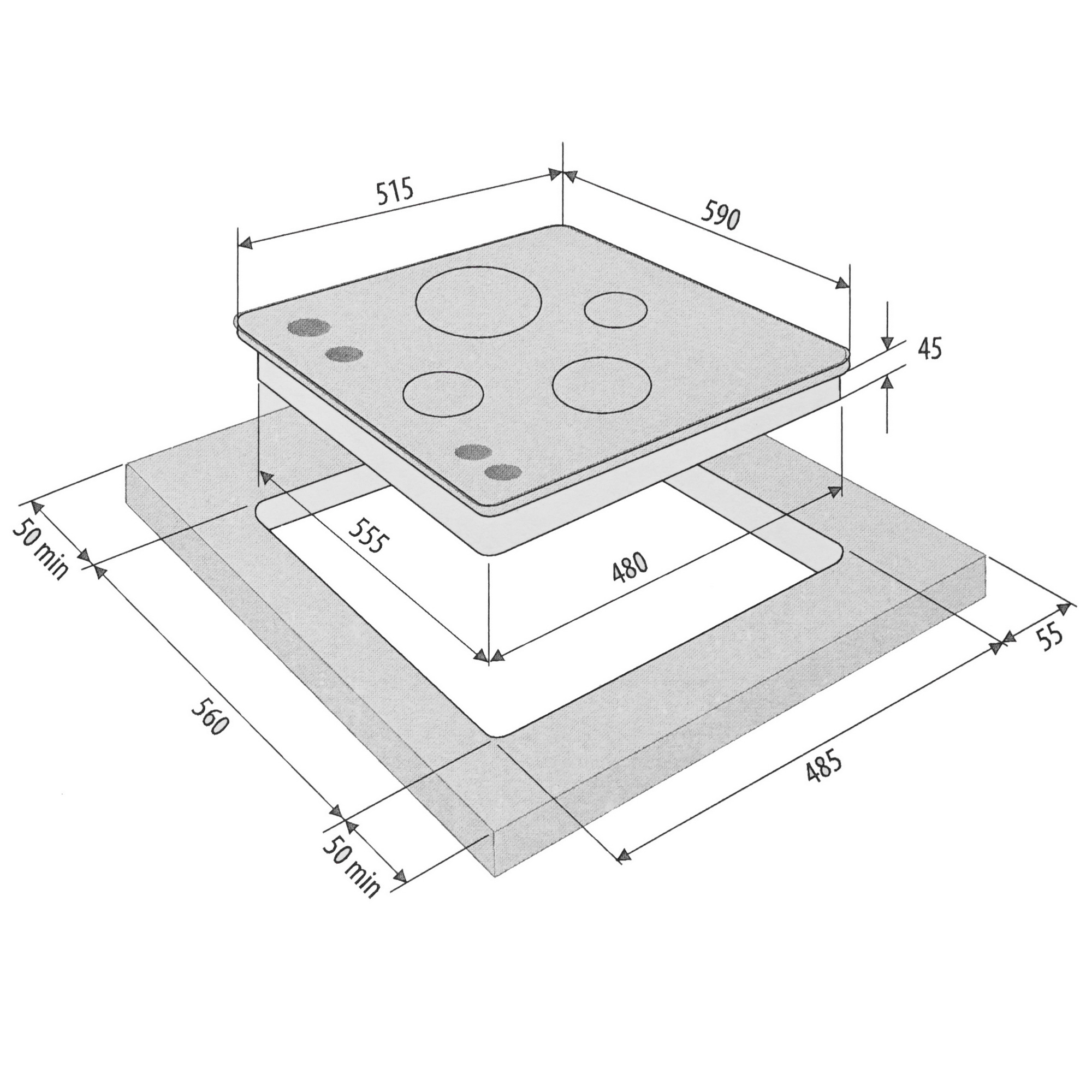 8160818 Газовая варочная поверхность KRONA PARTITA 60 IX KRONA1 STDN-0039465 - Вид №6