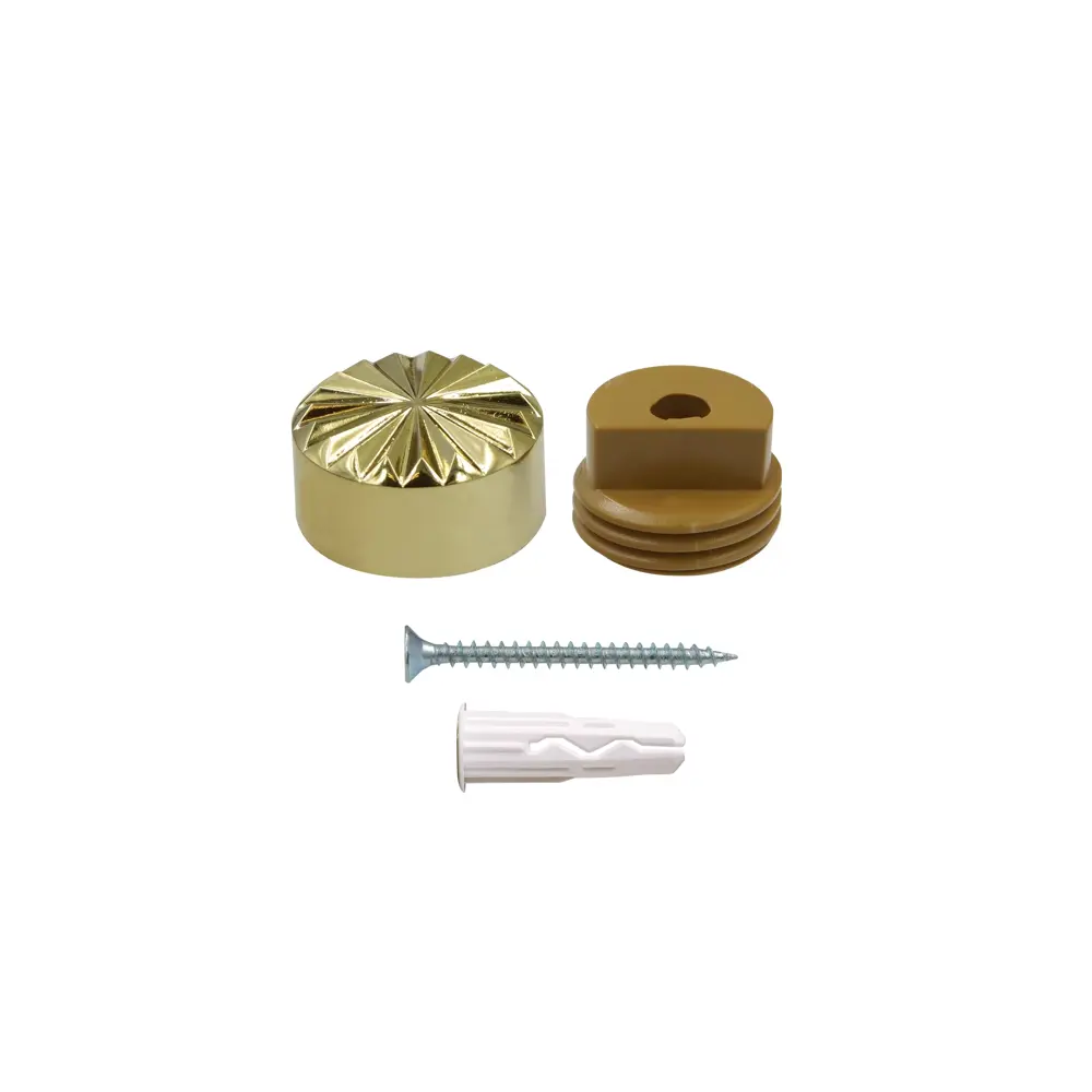 Крепление для зеркала 18 мм металл/пластик рифленое цвет золото 4 шт ЕВРОПАРТНЕР STLM-2019975 - Вид №1