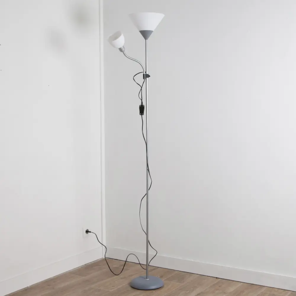 Торшер с лампой для чтения KREAFORTA Navolato цвет серый STLM-2055477 - Вид №4