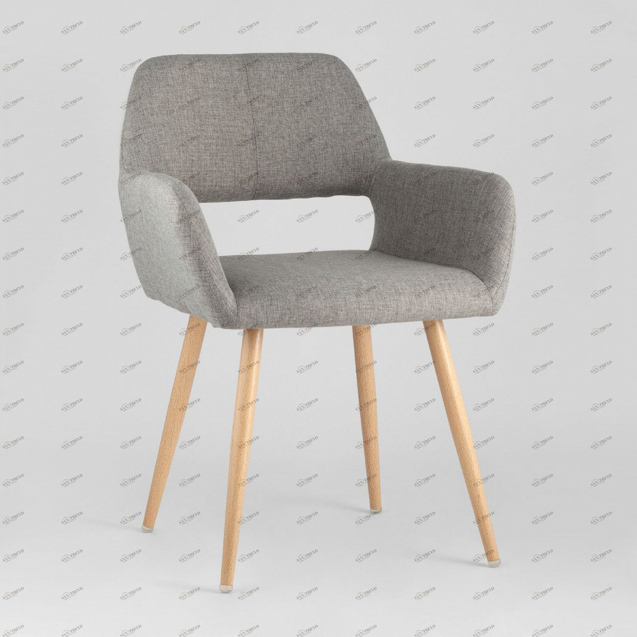 Стул с подлокотниками мягкий серый "Кромвель" STOOL GROUP ДИЗАЙНЕРСКИЕ 00-3881959 Серый 