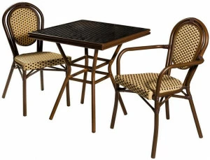 1685 Стол Патонг Glass Rattan 70*70 R-HOME