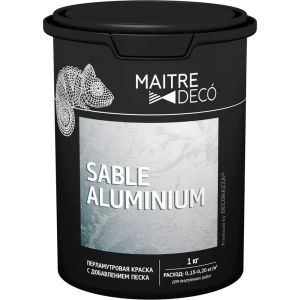 Краска перламутровая Maitre Deco «Sable Aluminium» с добавлением песка 1 кг