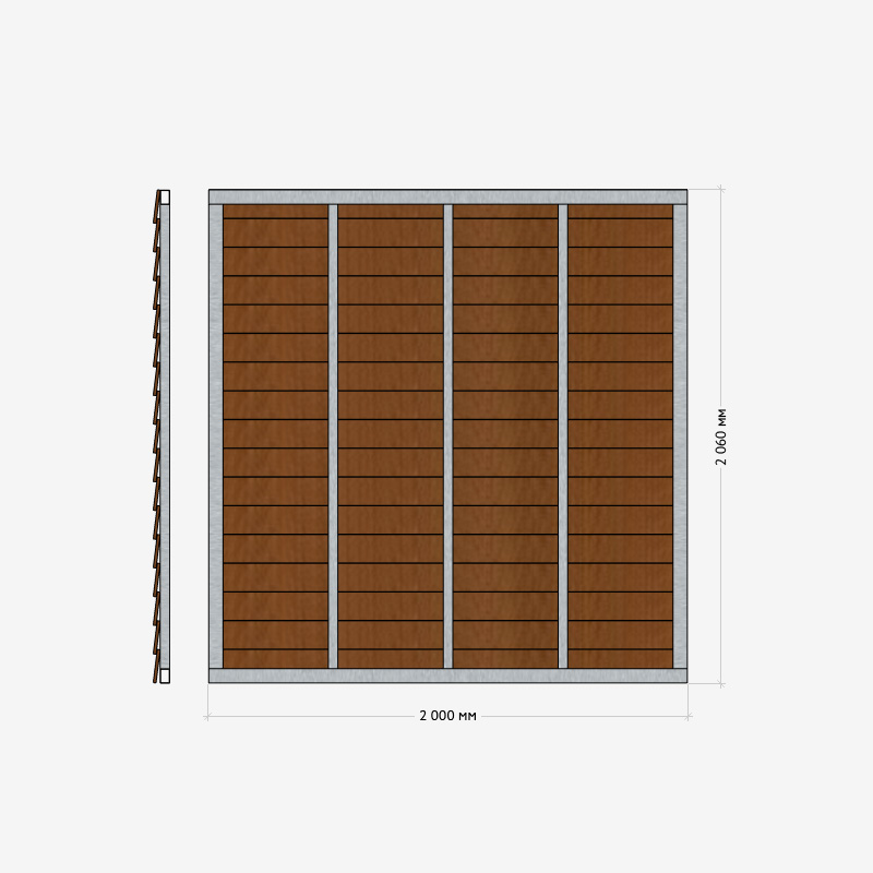 Заборная секция «Жалюзи» 2×2,060м RUSDECKING sun-id-1025072 - Вид №2