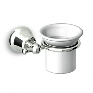 ZAC213 Настенный подстаканник с белым керамическим стаканом. Zucchetti Delfi