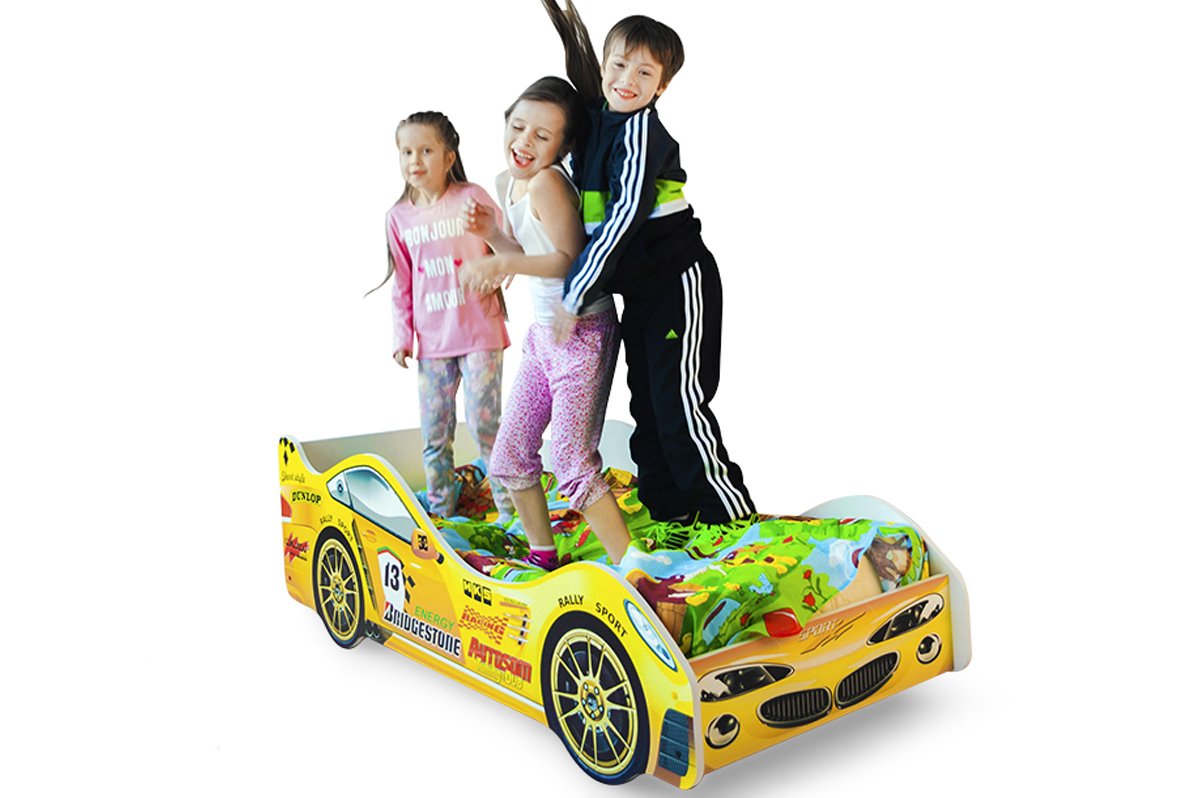 Детская кровать-машина "Пламя" БЕЛЬМАРКО  326742 Желтый Santreyd  - Вид №2