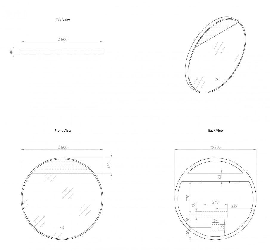 Настенное зеркало с круглой рамой LUSSO Luxe ARCH-00049765 - Вид №3