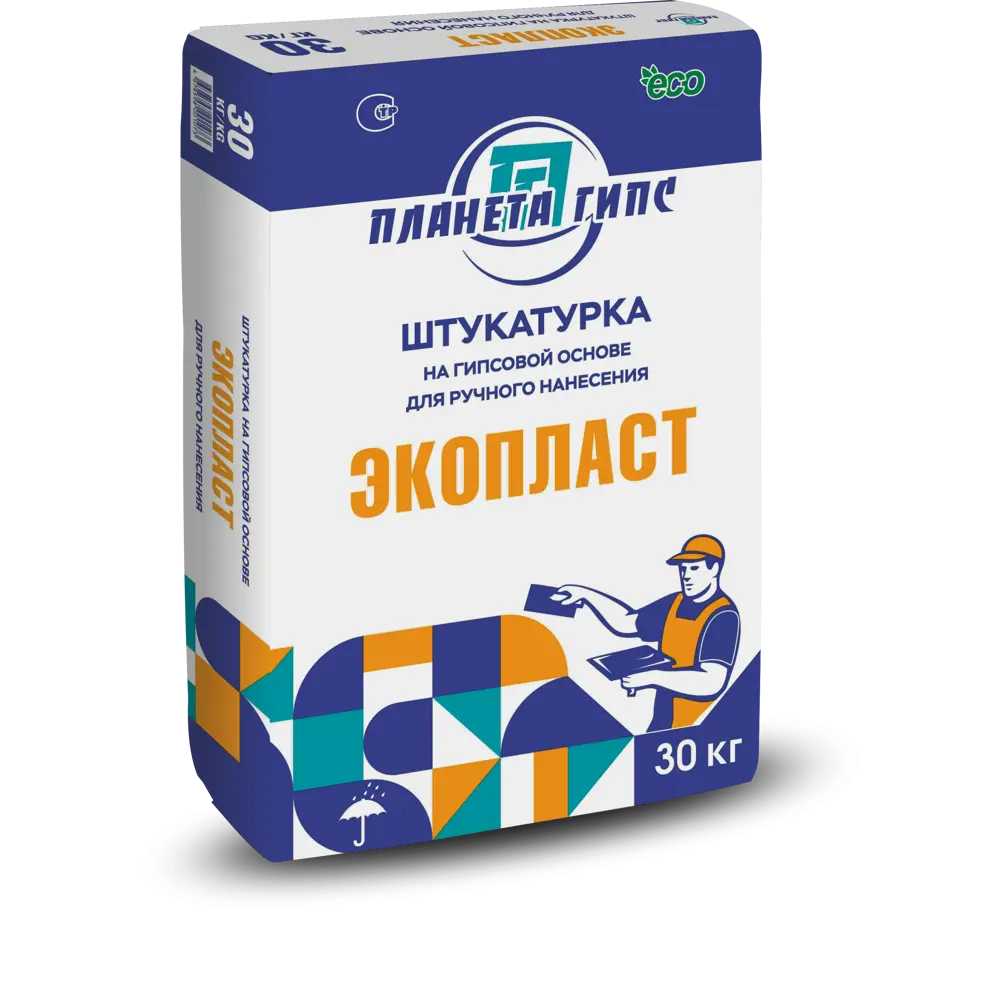 Штукатурка гипсовая Планета гипс Экопласт30 кг 85292577 STLM-2185952