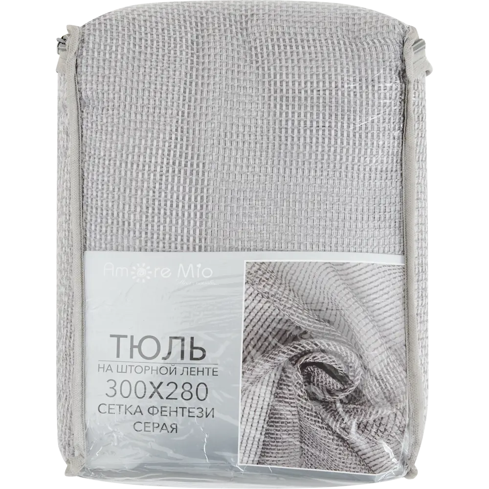 Тюль на ленте Фентези 300x280 см цвет серый AMORE MIO STLM-2097495 - Вид №6