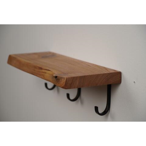 Полочка с крючками из массива 400мм SHELF-400KHOOK Белый ORANGE sun-id-1516970 - Вид №1