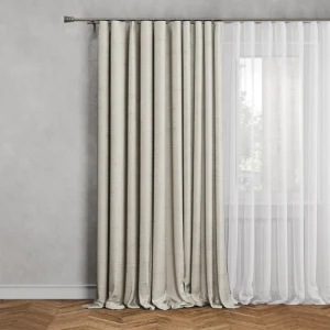 Штора на ленте Lira 140x280 см цвет бежевый