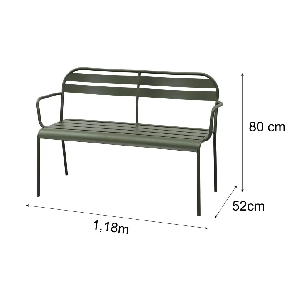 Скамья садовая Café 90x120 см сталь цвет зелёный Santreyd STLM-2207647 - Вид №12