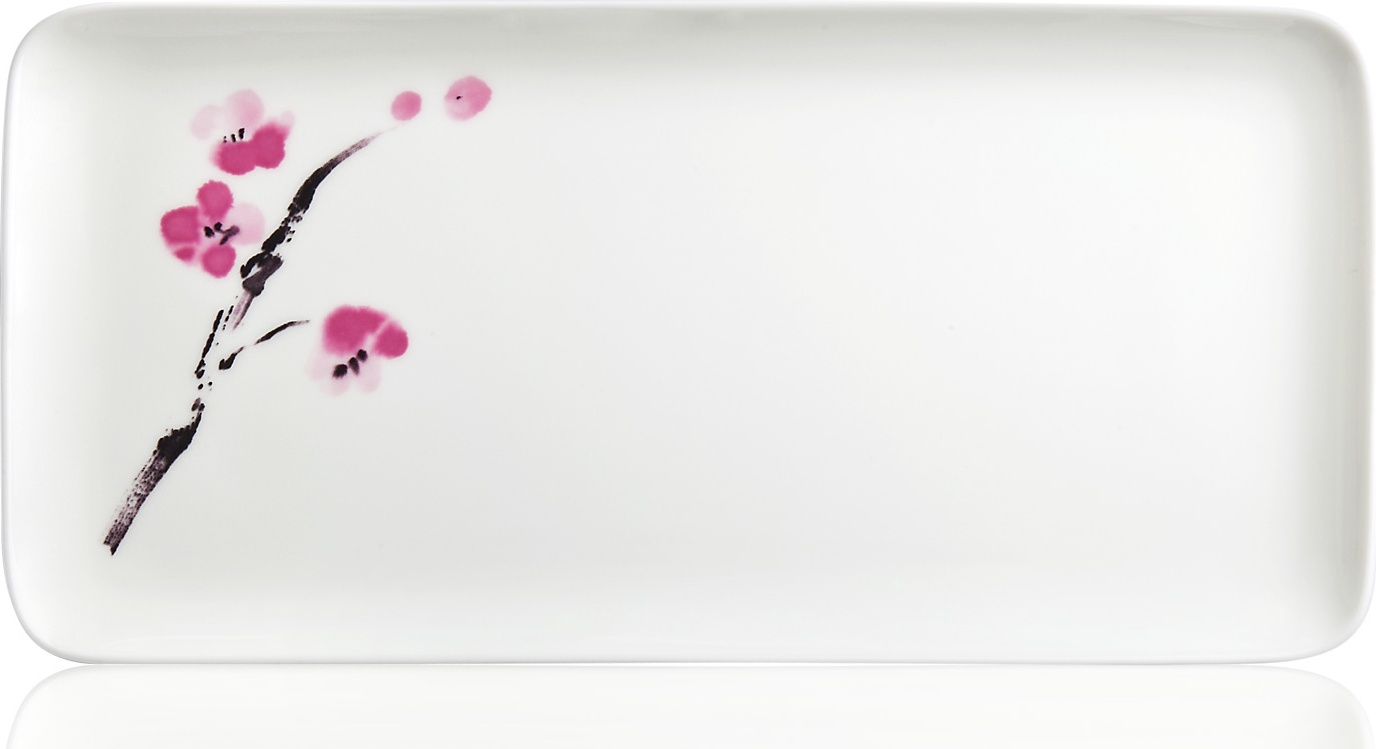 10532277 Dibbern Блюдо прямоугольное Dibbern "Вишни в цвету" 32x15см Фарфор костяной 