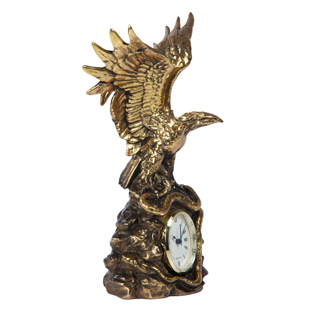 41013 Часы настольные Орел на скале Бронза BOGACHO 4627138242223 - Вид №4
