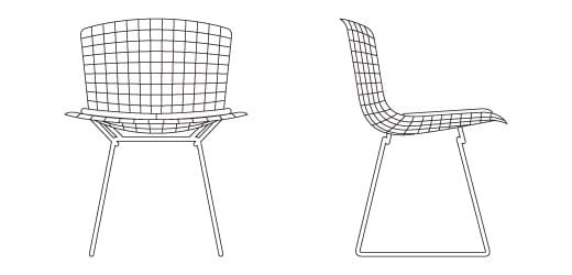 Стальной стул с мягким сиденьем Knoll Bertoia ARCH-00072089 - Вид №4