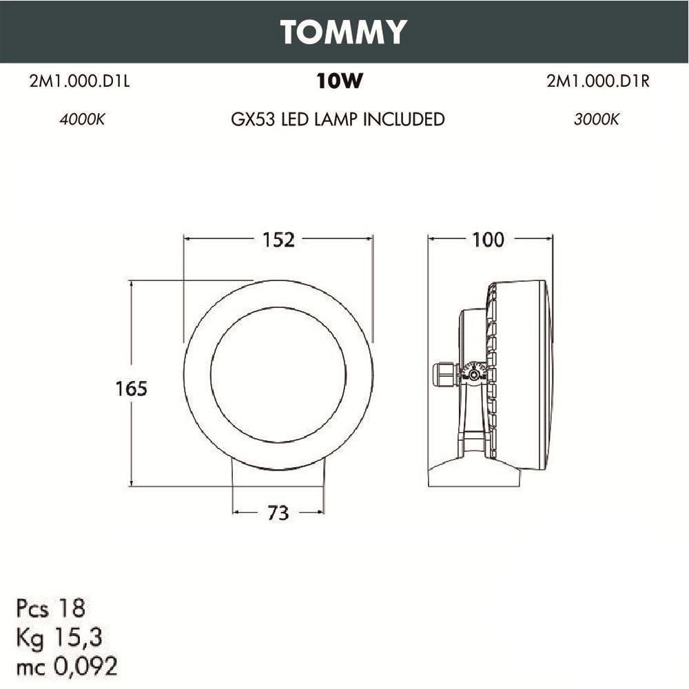 Уличный настенный светодиодный светильник Fumagalli Tommy 2M1.000.000.WXD1L FUMAGALLI TOMMY 272157 Белый - Вид №1
