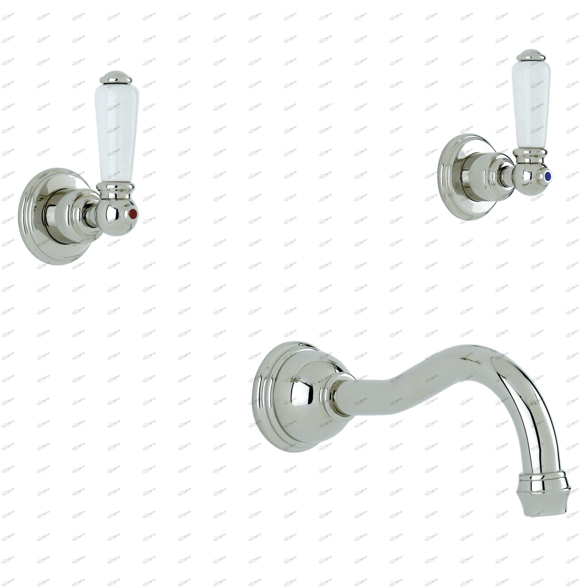 Traditional bathrooms РЫЧАГ для раковины смеситель на 3 отверстия Pr3790/ag 