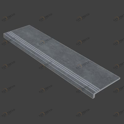 Граните Стоун Цемент ступень темно-серый структурированная 1200x320 Керамика Будущего sun-id-324466