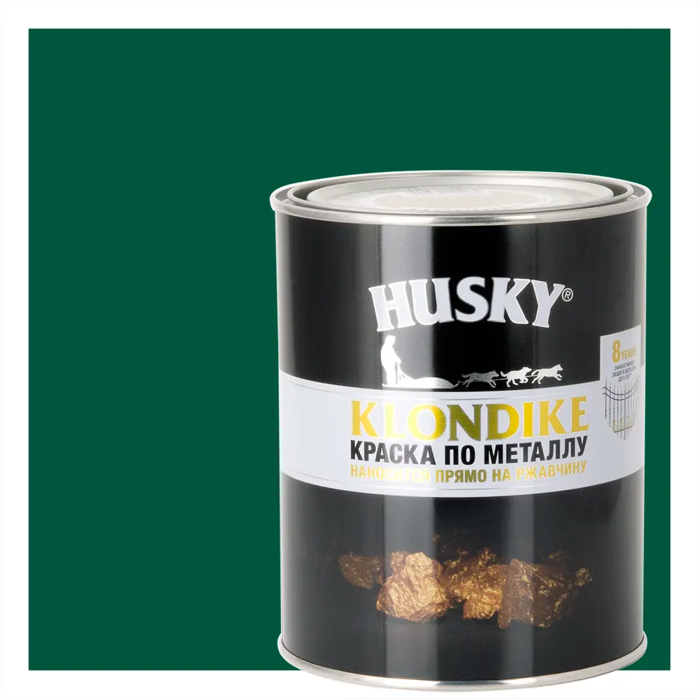 Антикоррозионная краска Husky Klondike для металла темно-зеленая глянцевая 0,9 л 84391771 STLM-0049020