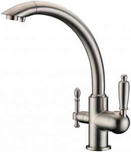 Смеситель ZorG Clean Water ZR 314 YF-33 SATIN для кухонной мойки, сталь