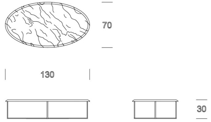 Former In Italia Овальный журнальный столик из мрамора калакатта Dcv sun-id-1470225 - Вид №1