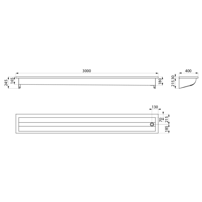 120310 Коллективный настенный умывальник CANAL DELABIE  - Вид №1