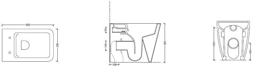 31190101 Приставной унитаз напольный Белый Alice Ceramica Hide Италия - Вид №6
