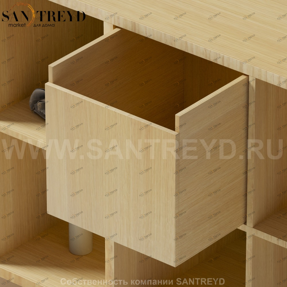 Agape KONTE Ящик из МДФ под светлый дуб AMOB046RN