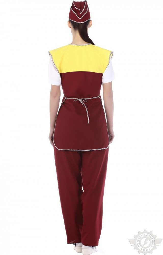 64413 Комплект "Людмила" бордо  Одежда для обслуживающего персонала  размер 56-62 Спецодежда  - Вид №9