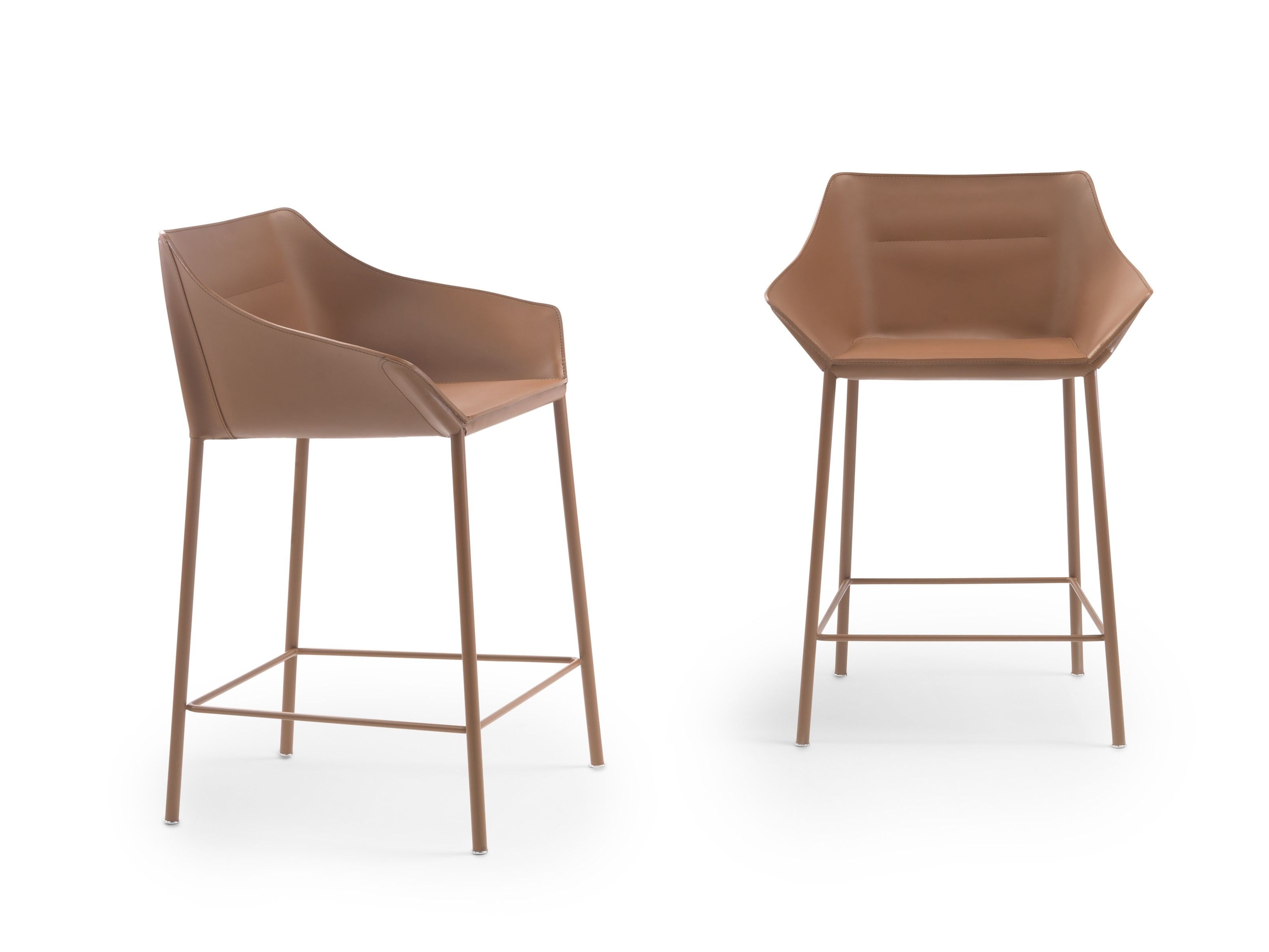 Высокий кожаный стул с подставкой для ног Flexform Хайку ARCH-00130087 - Вид №2