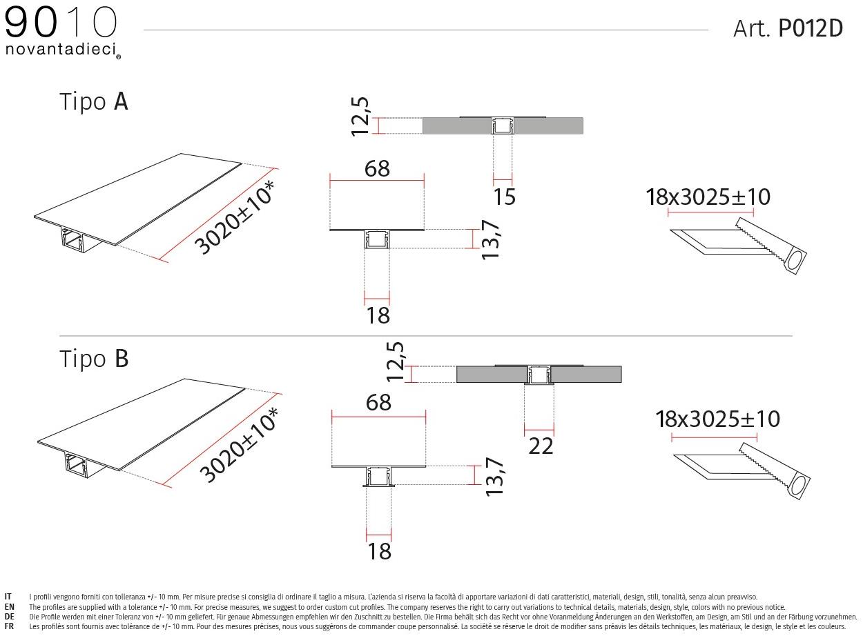 9010 novantadieci Линейный световой профиль из alumite®  P012  - Вид №6