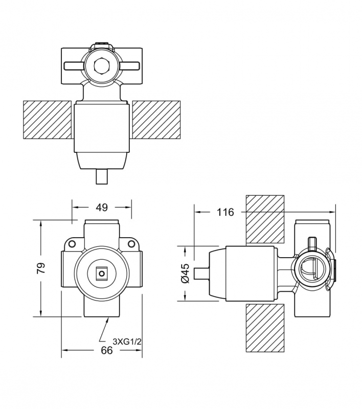 Монтажный набор (1-функц.)  D999CP-RUS bravat  - Вид №1