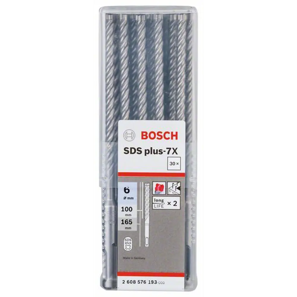 Набор буров по бетону SDS-plus 7X Bosch 6x50x110 мм, 30 шт BOSCH PROFESSIONAL STLM-2093563