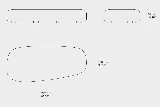 3-местный пуфик из тика TRIBÙ гелий ARCH-00066128 - Вид №4