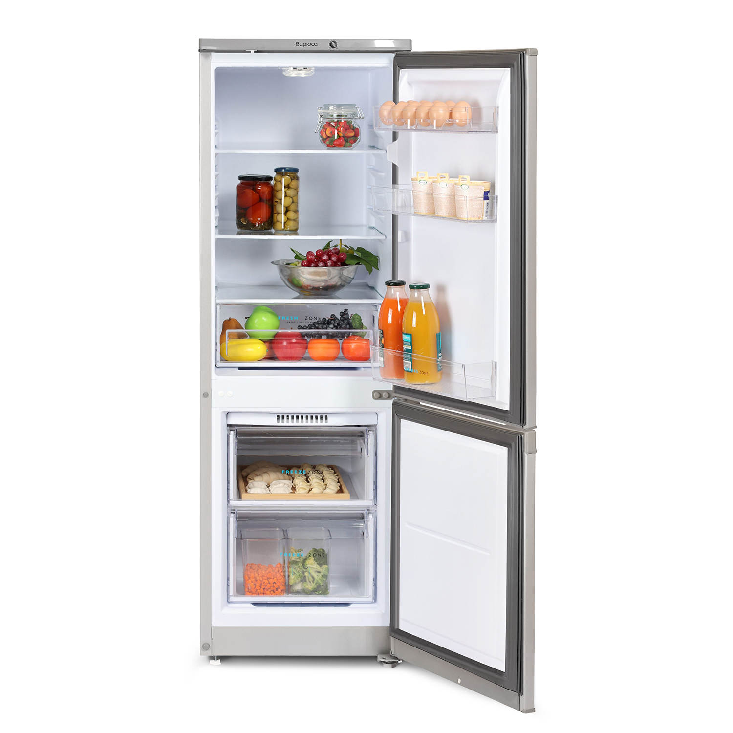 9283699 Холодильник с морозильником   БИРЮСА M418 серебристый STDN-0096041 - Вид №3