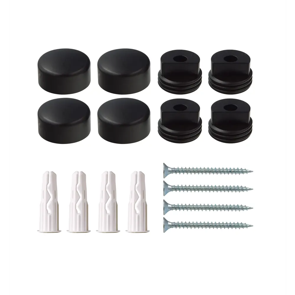 Крепление для зеркала 18 мм металл/пластик цвет черный 4 шт ЕВРОПАРТНЕР STLM-2157501