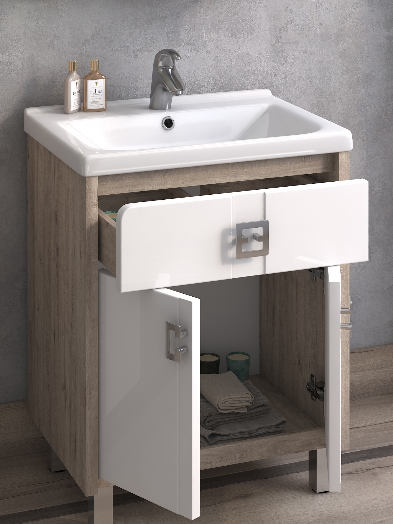 Тумба Bruno 2-600 дуб кантри (Миранда)600⨉440⨉790 мм кантри Santreyd sun-id-664567 - Вид №1