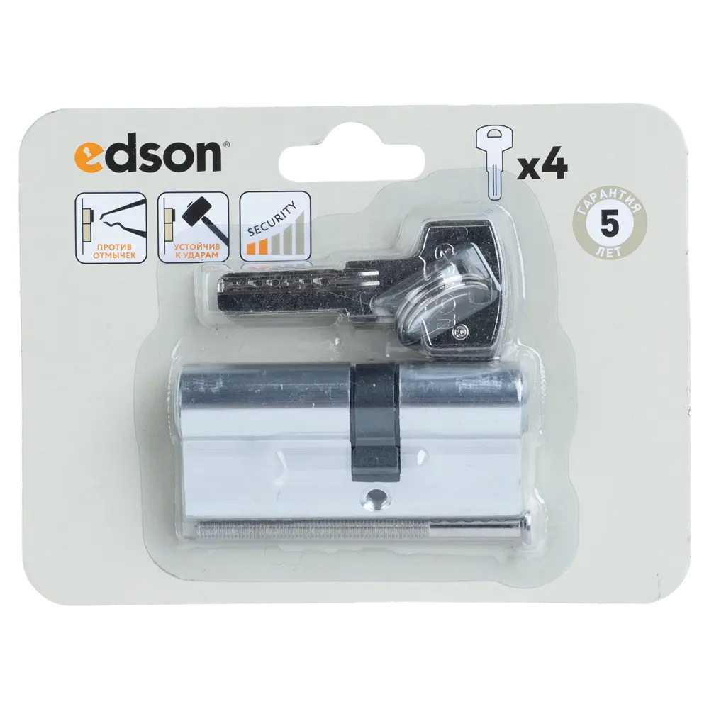 Цилиндр EDS-CYL 30x40 мм ключ/ключ цвет хром EDSON STLM-2035367 - Вид №4