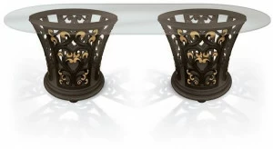 Carpanese Home Овальный стол из дерева и стекла Heritage 6113