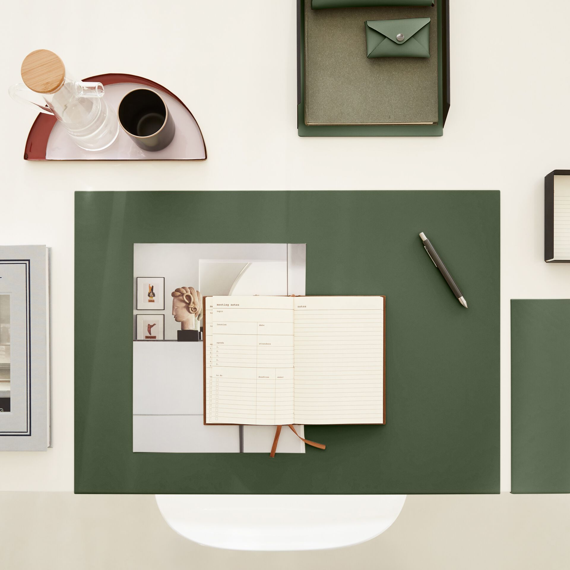 Лоток для документов из нержавеющей стали и кожи EGLOOH Муар ARCH-00027153 - Вид №14