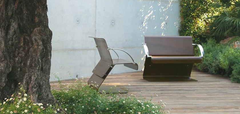 Metalco Скамья Corten ™ с подлокотниками и спинкой sun-id-1471295 - Вид №3