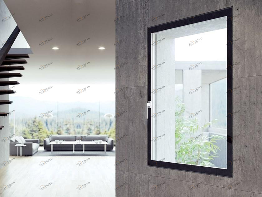 Окно из алюминия и дерева с тройным остеклением 500.55 fibex inside Santreyd sun-id-1347680