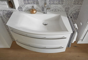 WUA369009L(784/184) Puris Crescendo, тумба под раковину 900 мм левая, цвет дуб светлый