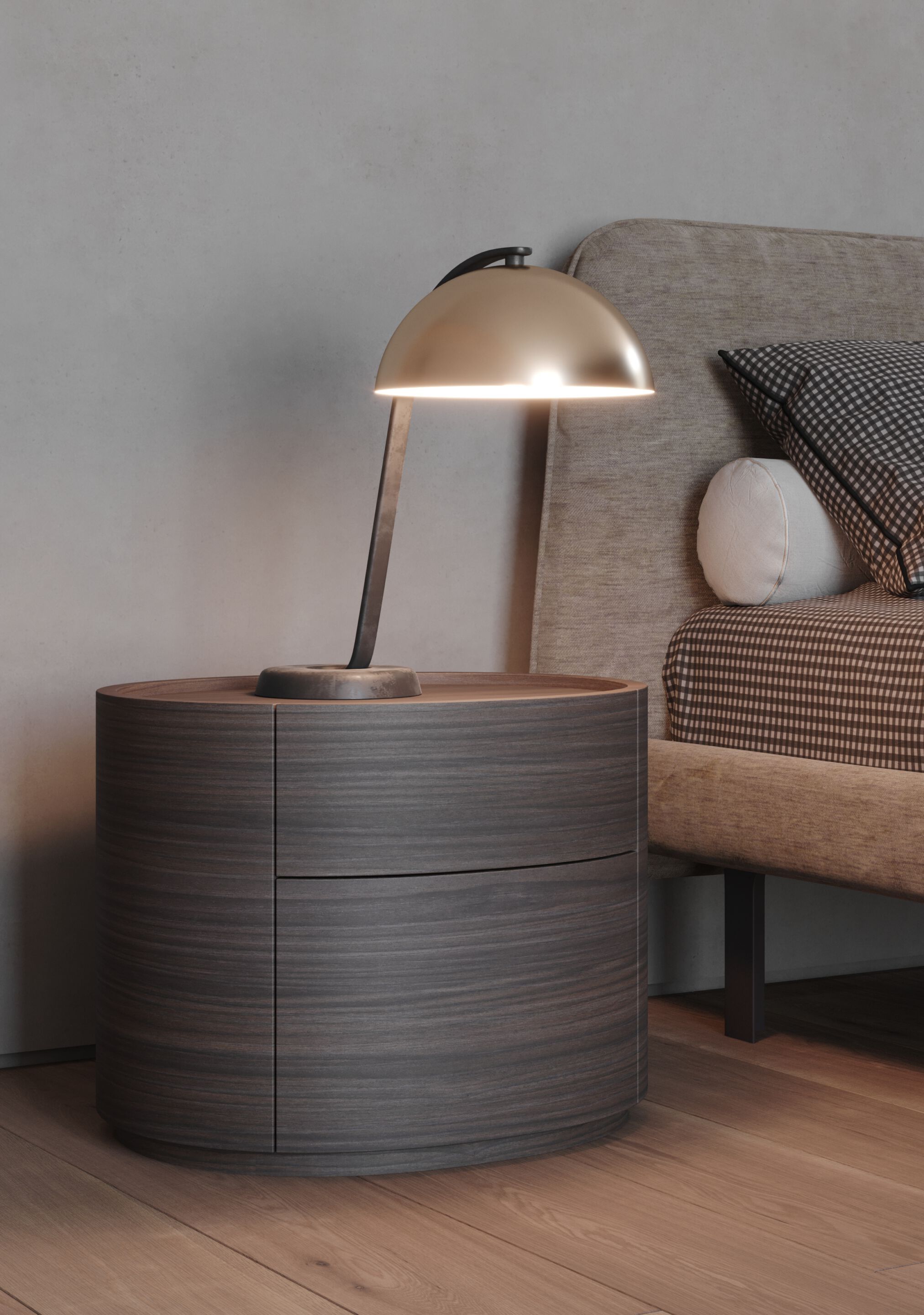 Двуспальная мягкая кровать из ткани Giessegi BLADE ARCH-00032312 - Вид №1