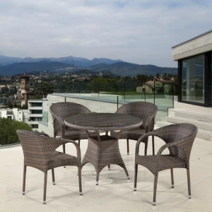 Мебель садовая, искусственный ротанг, серая на 4 персоны Moji AFINA  241048 Серая