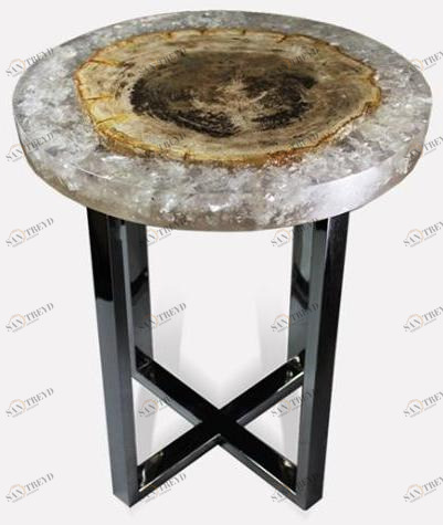 MORADA Круглый деревянный журнальный столик для гостиной Petra sun-id-1469790