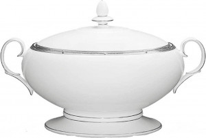 32088 Noritake Блюдо для горячего с крышкой Noritake "Рочель,платиновый кант" 2,5л Фарфор костяной