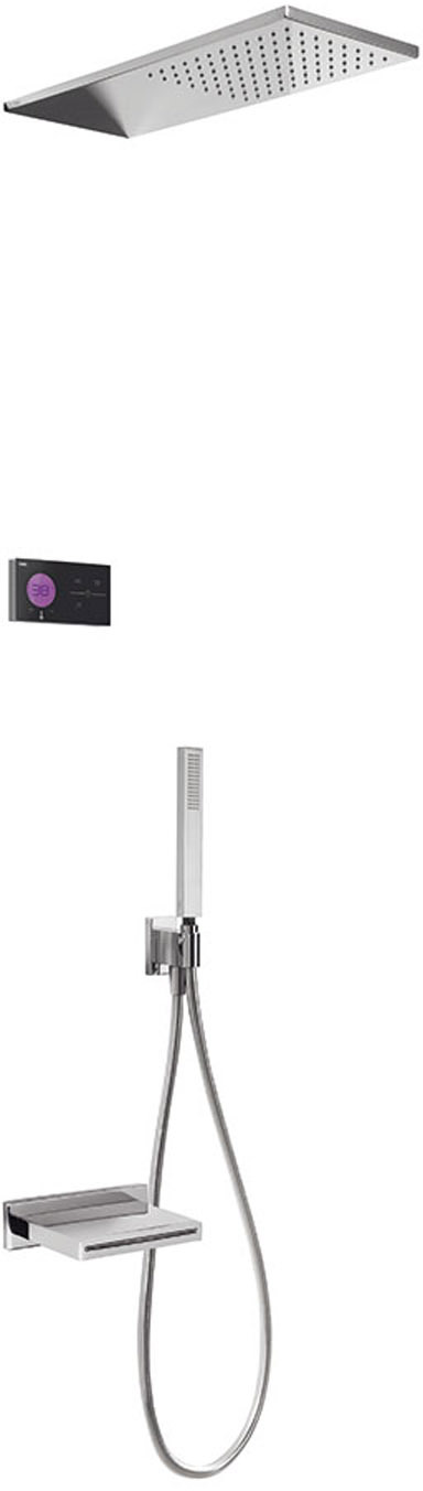 SHOWER TECHNOLOGY 3-ходовой встраиваемый электронный термостатический смеситель Shower Technology Blue Edition, набор для ванны и душа-09288316 TRES